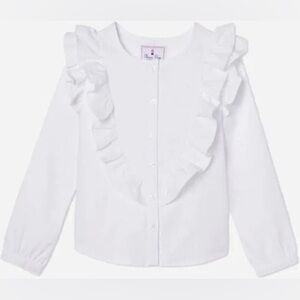 FINAL PRICE Classic Prep White Ruffle Blouse